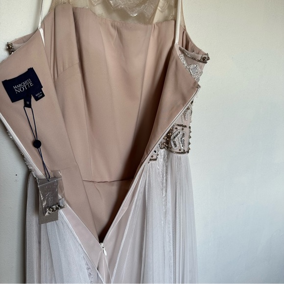 Marchesa NWT gown ivory cream white lace beaded dress - Picture 9 of 16